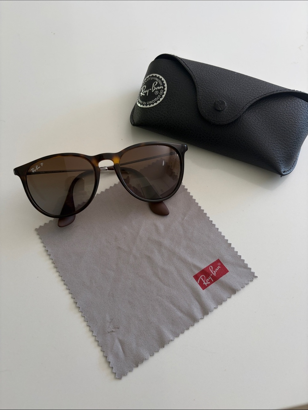 Ray-Ban Tortoise Frame Sunglasses with Brown Lenses